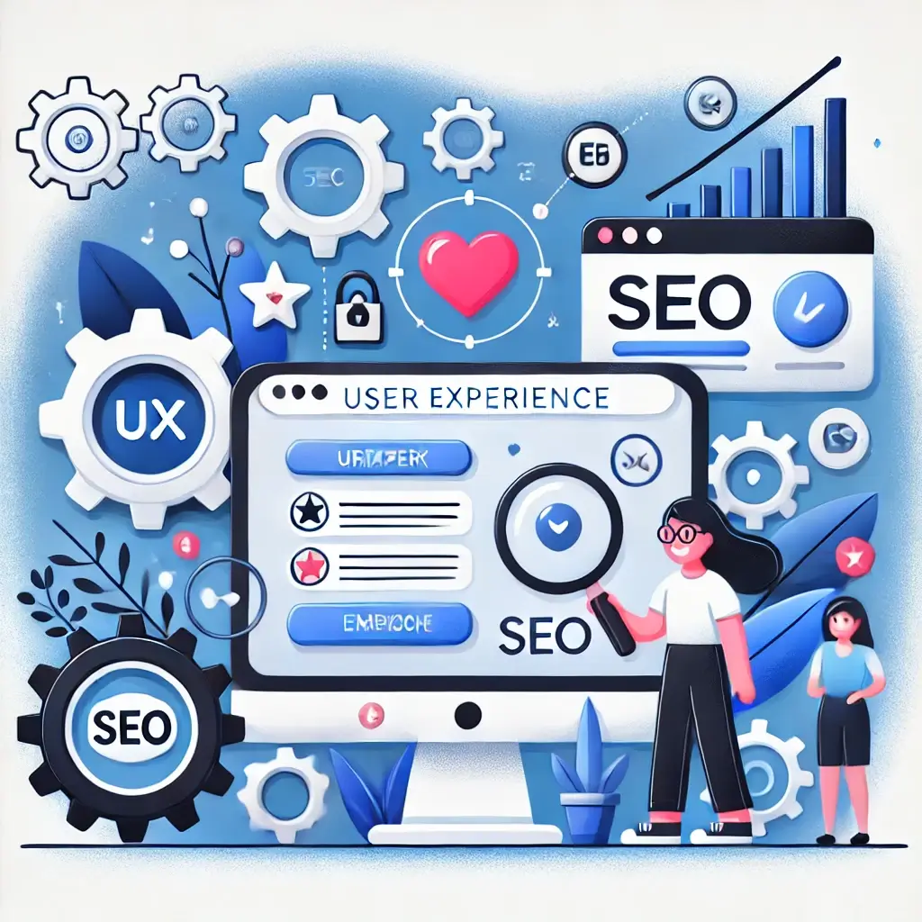 SXO Versus SEO: La Nueva Forma de Optimizar la experiencia del usuario para 2024 DALL·E 2024 09 11 17.40.29 An image representing user experience UX within the context of SEO Search Engine Optimization. In this image a user character is interacting with 1 Dall·e 2024 09 11 17. 40. 29 an image representing user experience ux within the context of seo search engine optimization. In this image a user character is interacting with 1